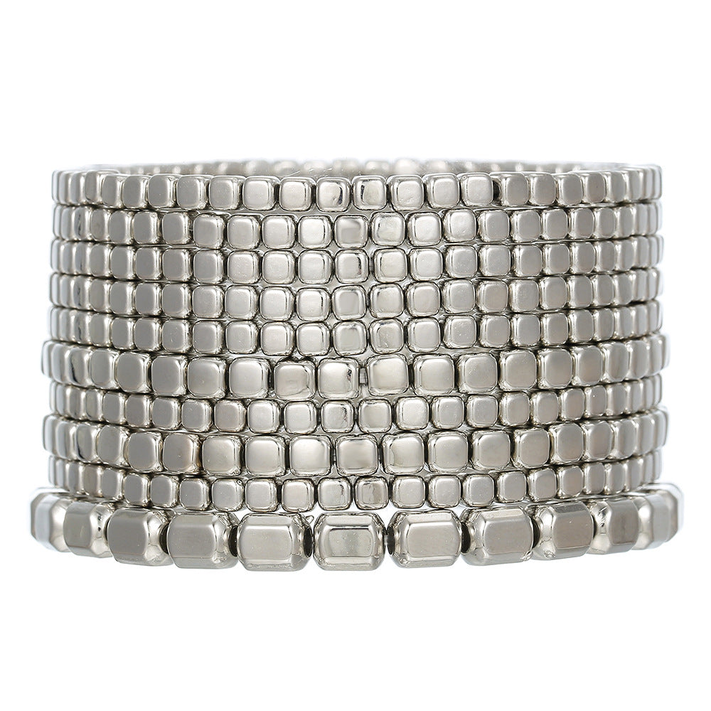 Stylish Gold Plated Multi Layer Beaded Bracelets 6W6JBR501