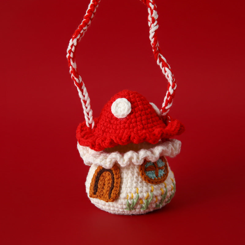 Cute Mushroom Purse Handmade Crochet Crossbody Bag MK2CCR6W10BBG431
