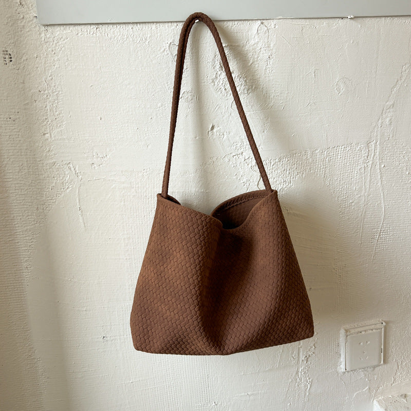 Minimalist Woven Texture Soft Tote - DippedShop Wholesale - #9235
