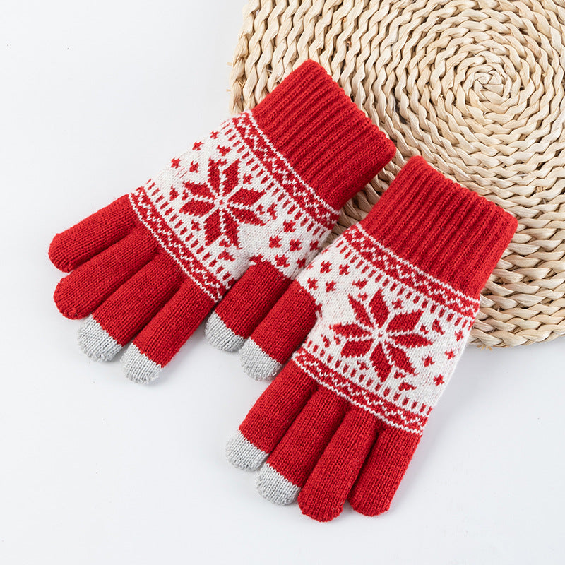 Flower Jacquard Knit Gloves - DippedShop Wholesale - #2947