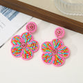Beaded Floral Pendant Earrings - DippedShop Wholesale - #2243