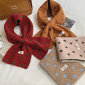 Polka Dot Color Block Cross Warm Knit Scarf 6W6NSC88