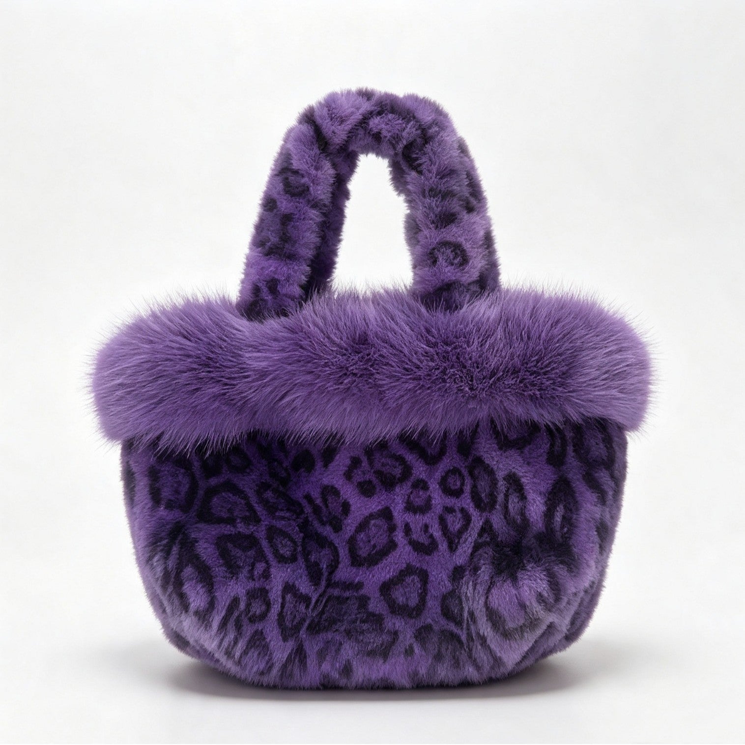 Retro Leopard Pattern Plush Handbag 6W10BBG1946
