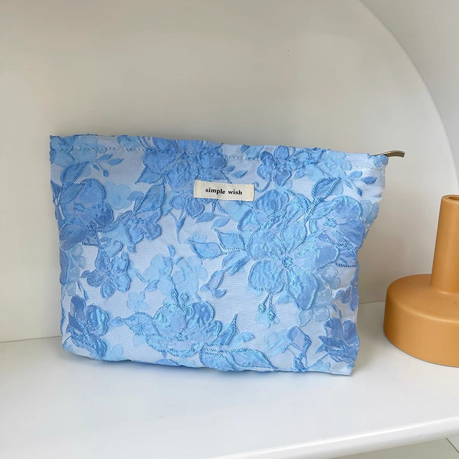 Flower Embossed Makeup Bag - DippedShop Wholesale - #8963