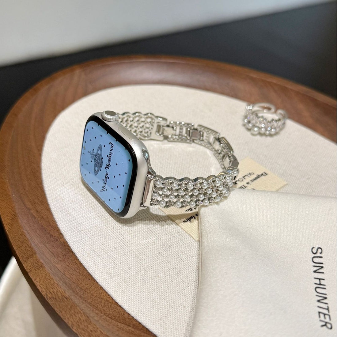 Luxury Hollow Pearl Rhinestones Watch Bnad 6W6JWA98