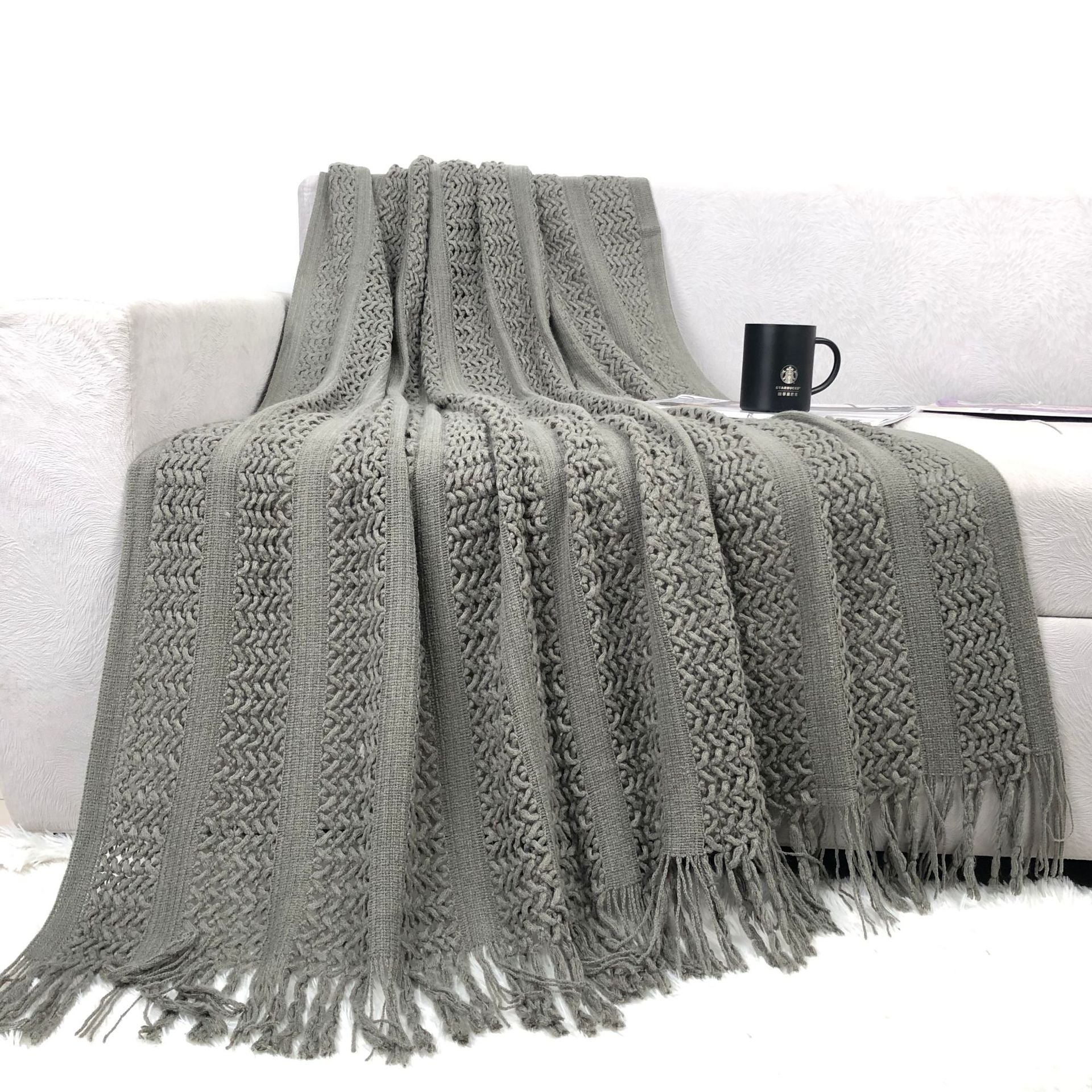 Cable Knit Sofa Blanket - DippedShop Wholesale - #6211