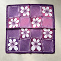 Vintage Checkerboard Grid Floral Silk Scarf 6W6NSI213