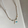Elegant Fishtail Pendant Pearl Chain Necklace 6W6JNC384L