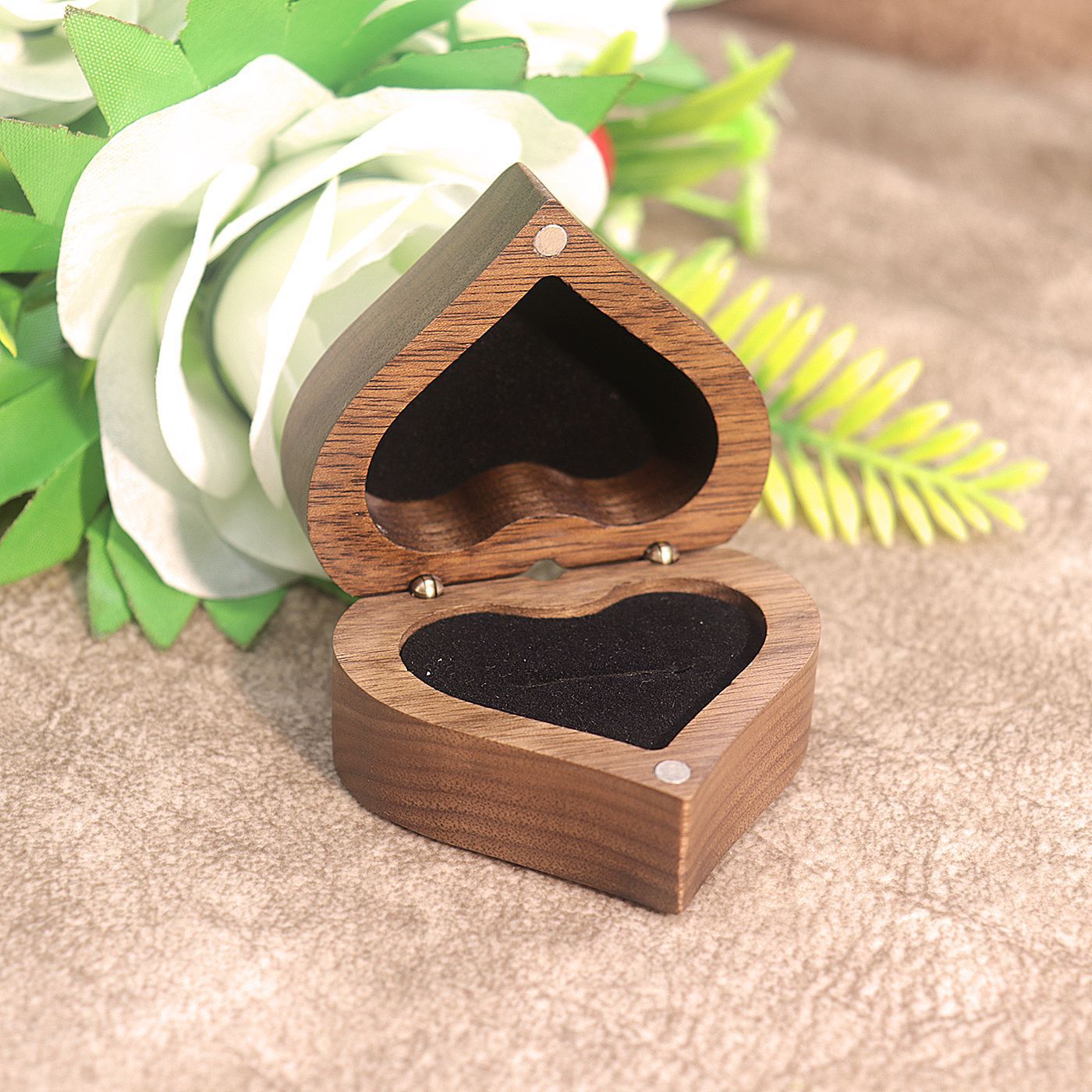 Heart Wooden Ring Box - DippedShop Wholesale - #3331