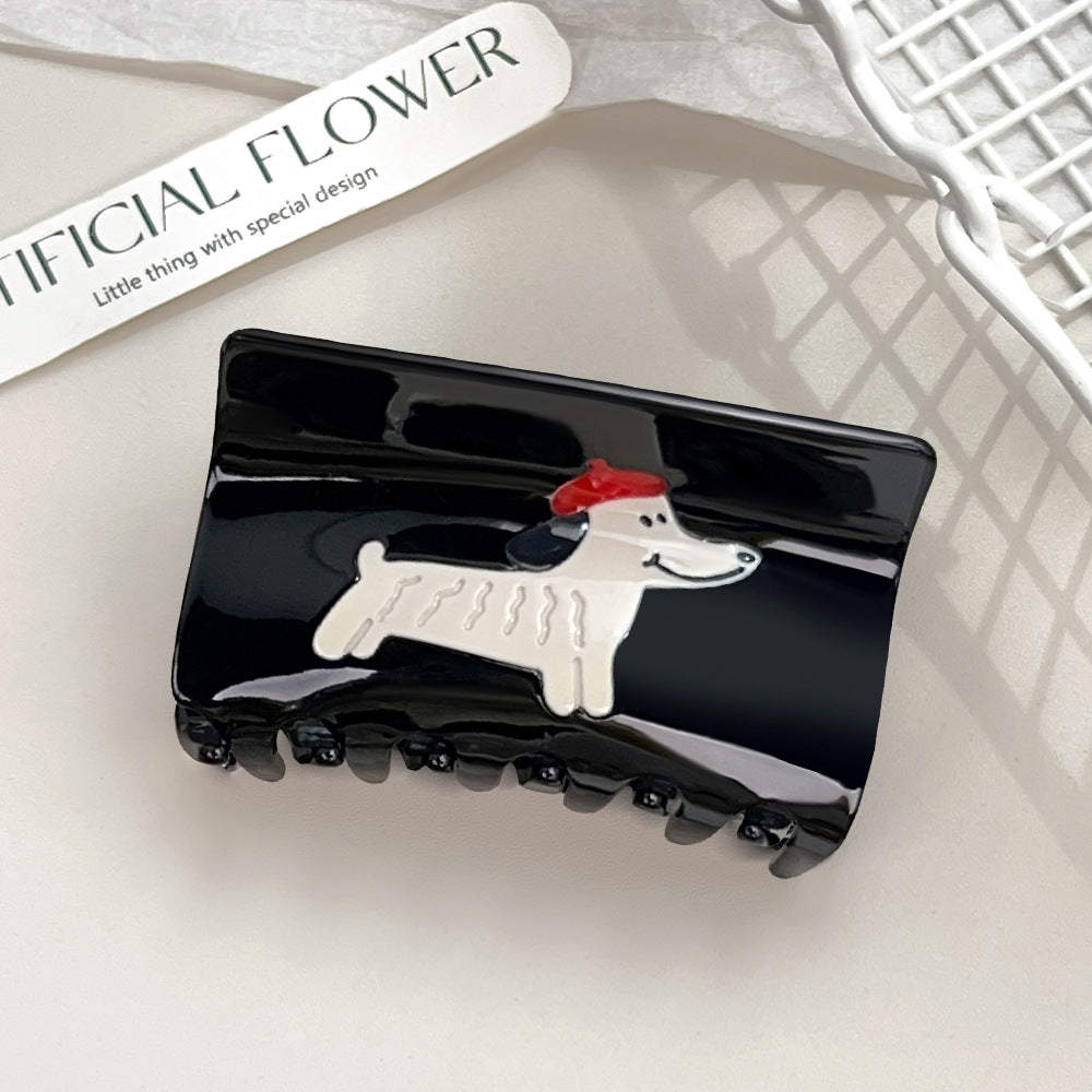 Cute Dog Patchwork Acetate Hair Claw MK2PPM6W6HCP340