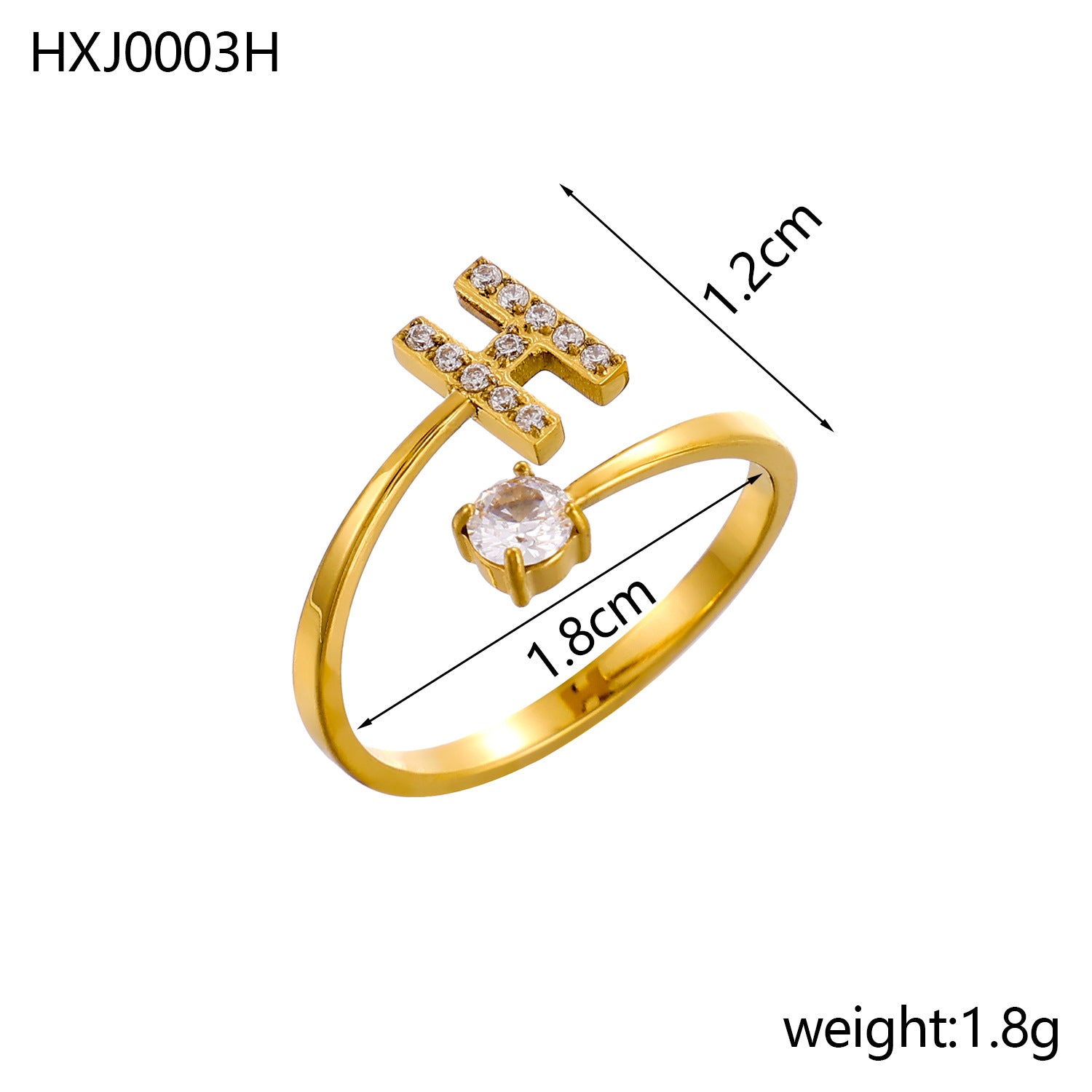 Simple Gold Plated Rhinestone - DippedShop Wholesale - #9571