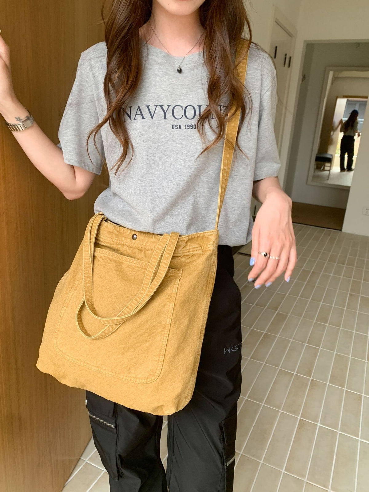 Trendy Solid Color Large Capacity Shoulder Bag 6W10BBG2497