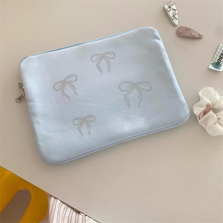 Bowknot Rhinestone Cute Laptop Ipad Protective Bag DPB2902