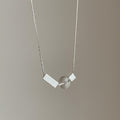Danity Beaded Heart Square Charm Choker Necklace 6W6JNC446
