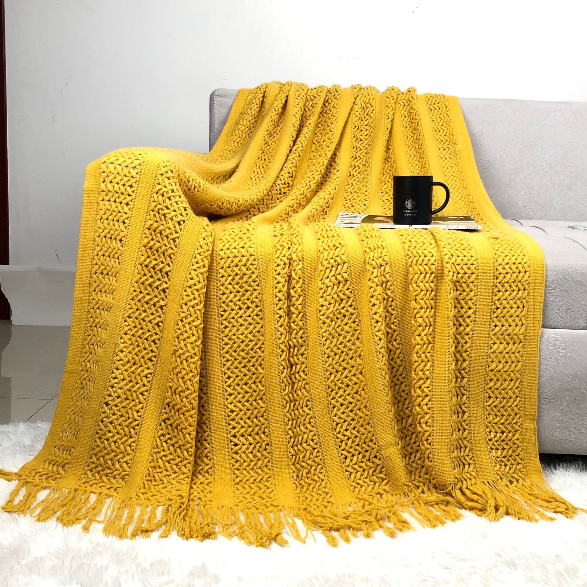 Cable Knit Sofa Blanket - DippedShop Wholesale - #5139