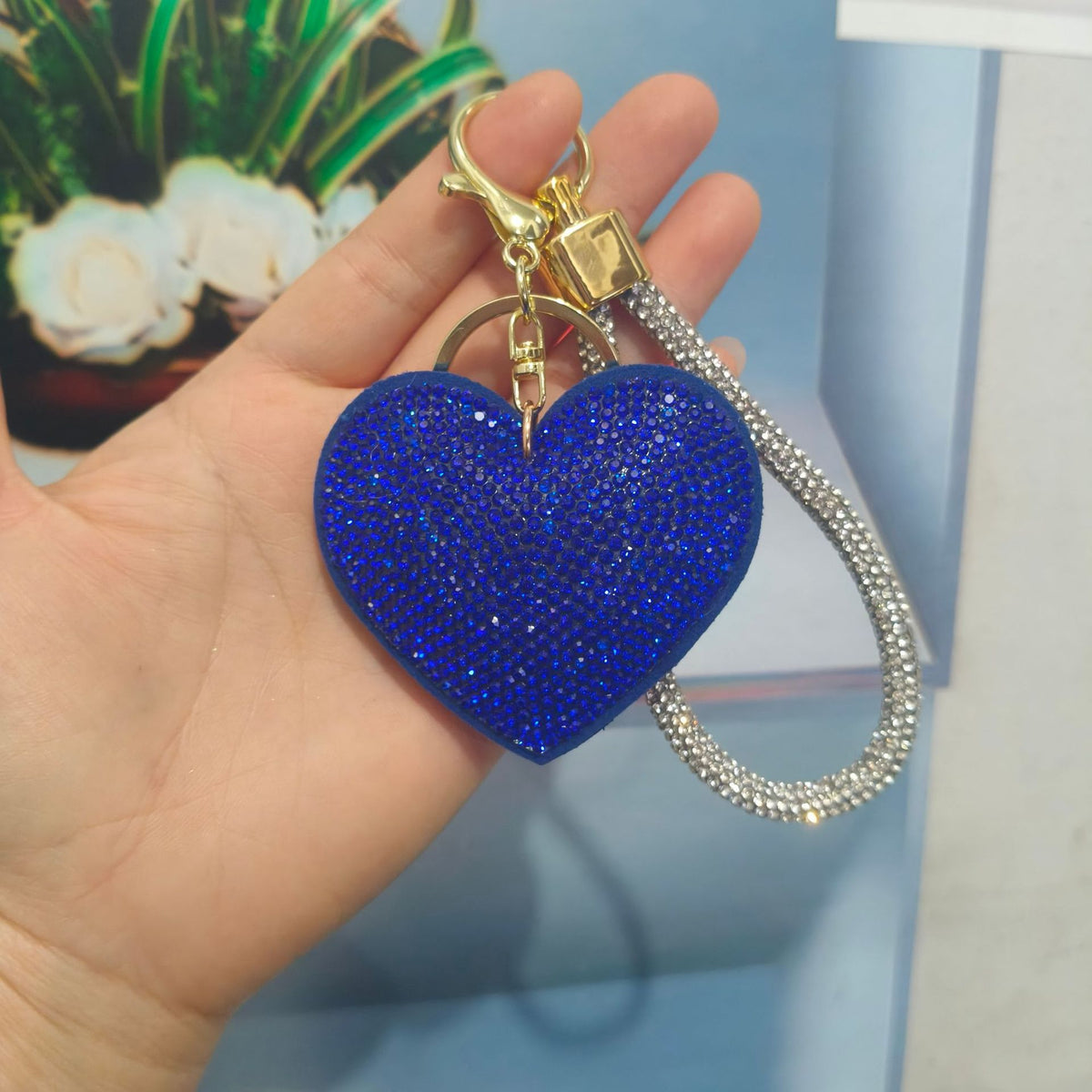 Rhinestone Heart Bag Charm - DippedShop Wholesale - #8643