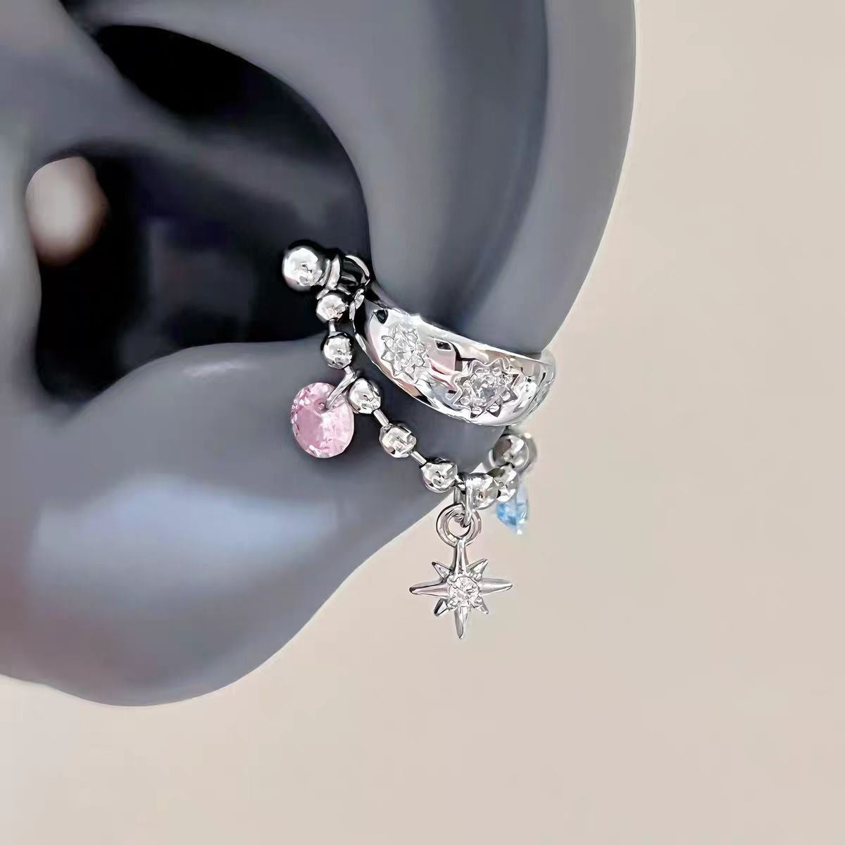Cross Rhinestone Hoop Earrings - DippedShop Wholesale - #4963