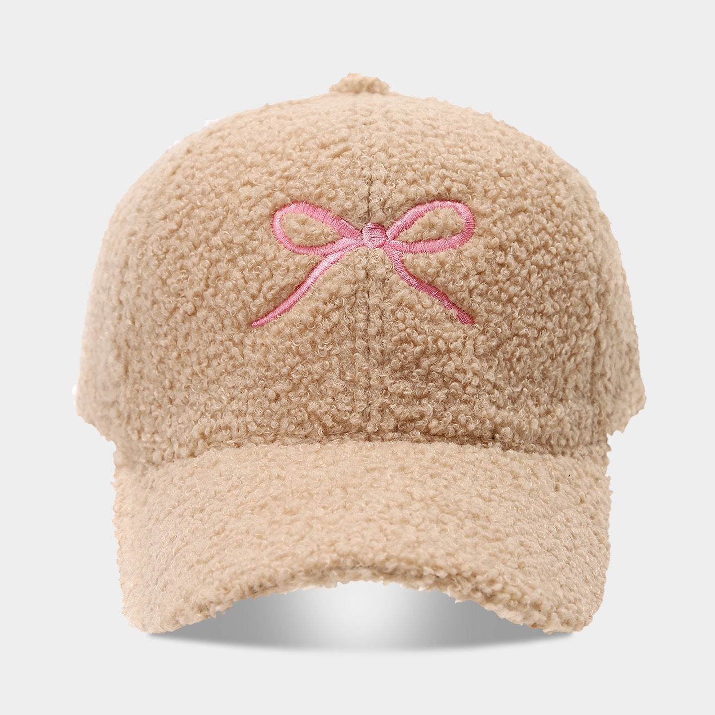 Fashion Bowknot Embroidery Lamb Wool Baseball Cap 6W6HAT526