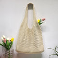 Hollow Out Solid Color Knit Ttote Bag 6W10BBG1783