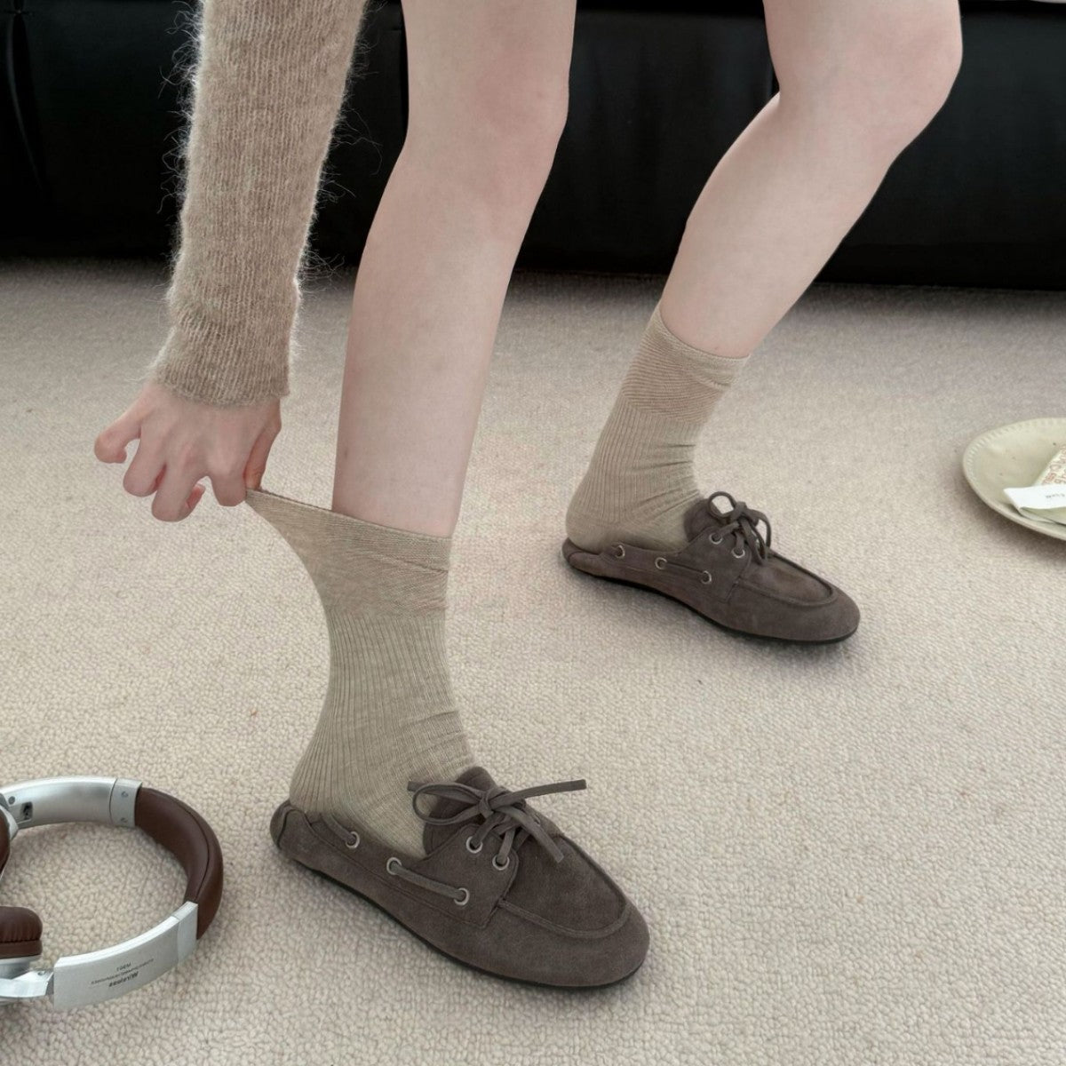 Thin Slouchy Crew Socks - DippedShop Wholesale - #4723