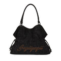 Solid Color Letters Embroideries Large Capacity Shoulder Bag 6W10BBG1358