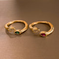 Teardrop Cubic Zirconia Open Ring - DippedShop Wholesale - #3747