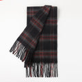 Minimalist Color Block Plaid Tassel Scarf 6W6NSW274