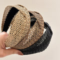 Woven Straw Wide Headband - DippedShop Wholesale - #2451