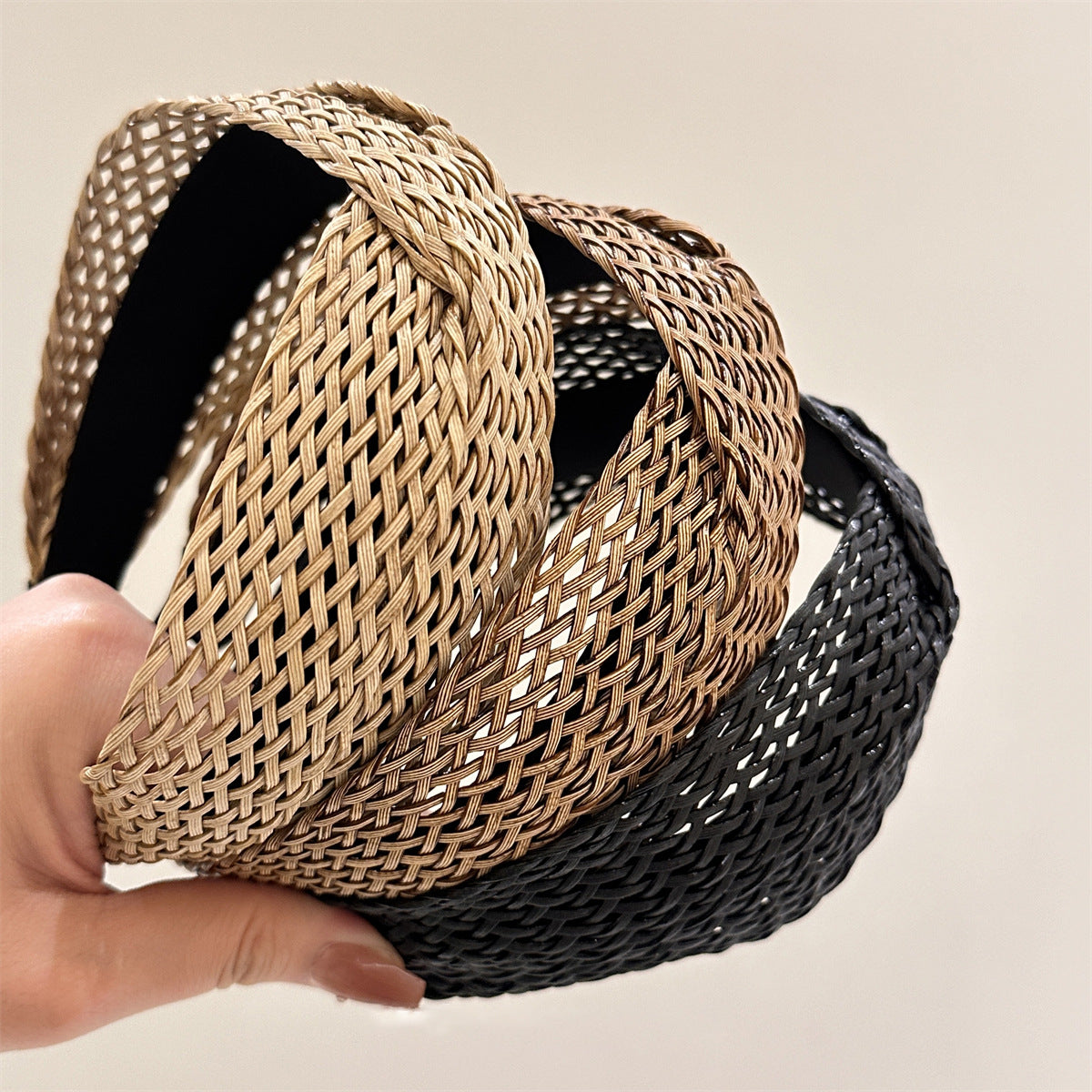 Woven Straw Wide Headband - DippedShop Wholesale - #2451