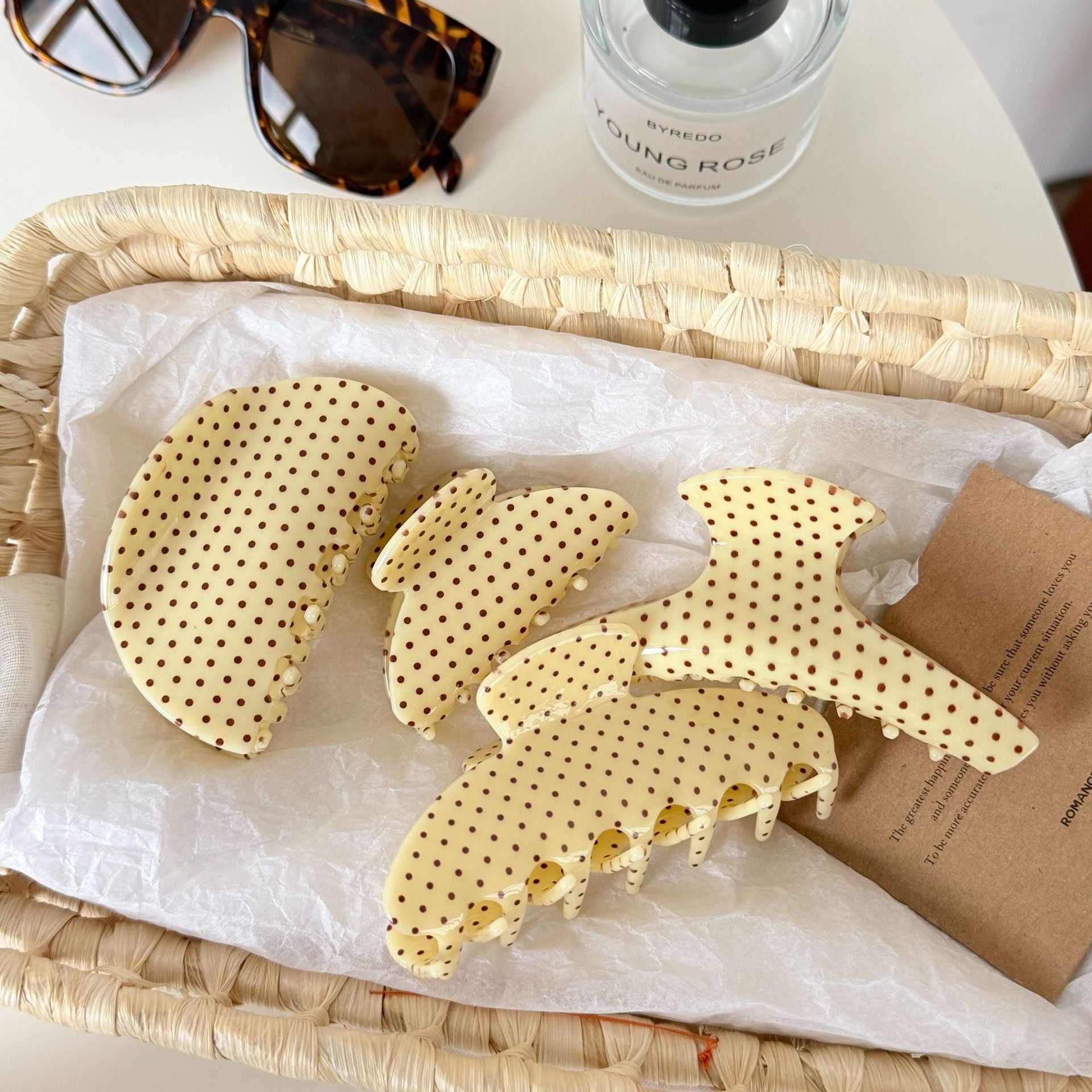 Vintage Polka Dot Hair Claws - DippedShop Wholesale - #2451