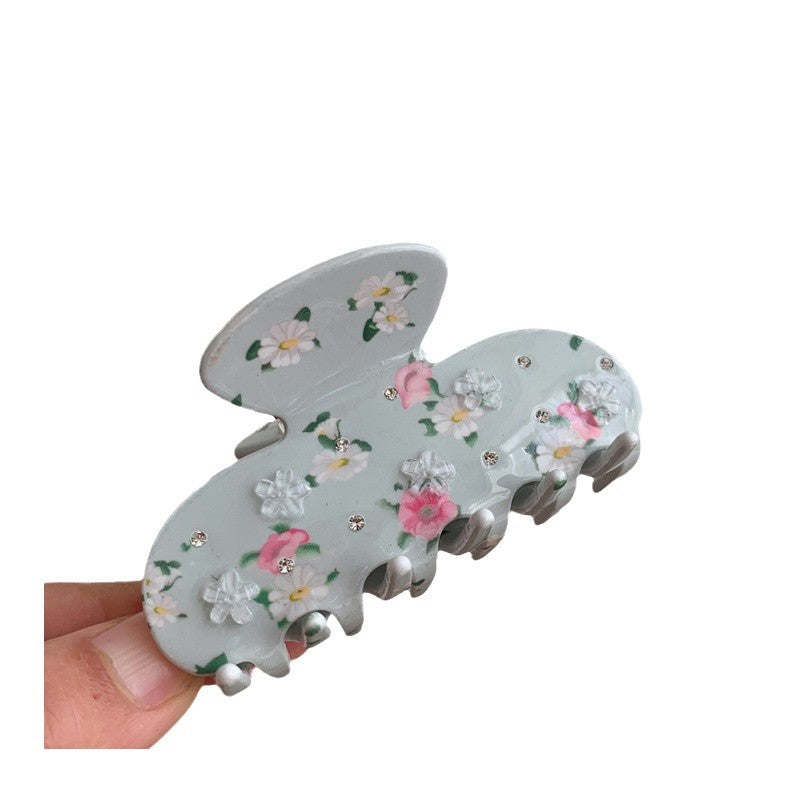 3D Flower Rhinestone Hair Claw - DippedShop Wholesale - #7395