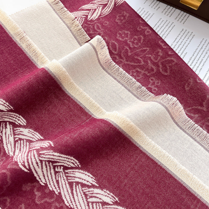 Reversible Jacquard Shawl Scarf - DippedShop Wholesale - #4707