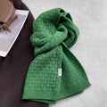 Classic Solid Color Plaid Knit Warm Scarf 6W6NSC79