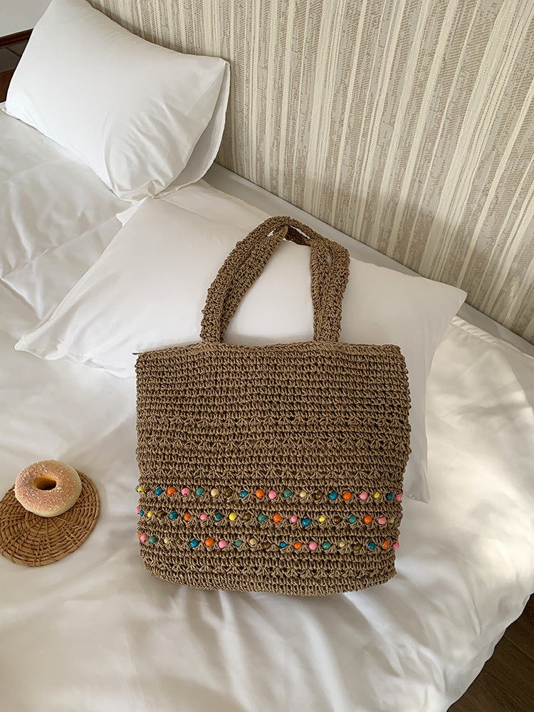 Large Woven Commuter Handbag - DippedShop Wholesale - #1635