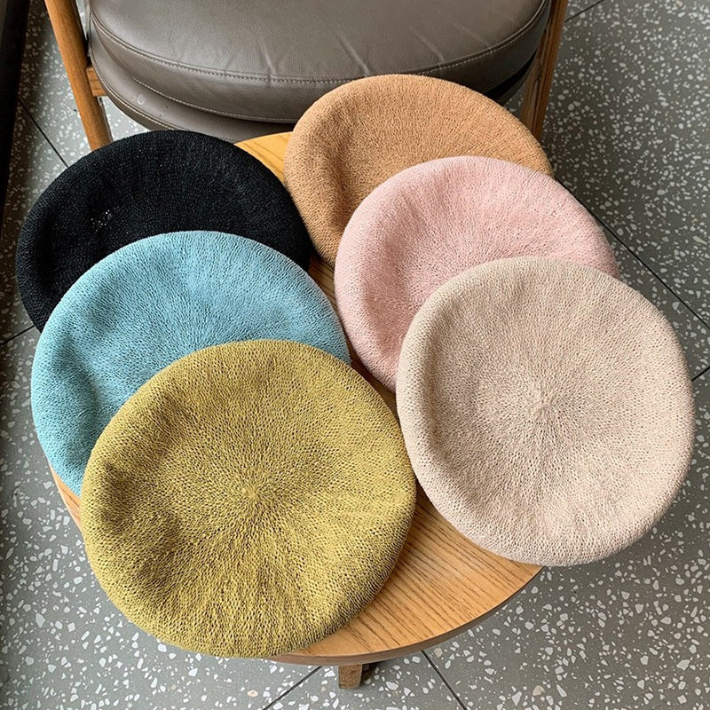 Trendy Solid Color Beret Breathable Beret Hat MK2CK6W6HAT62