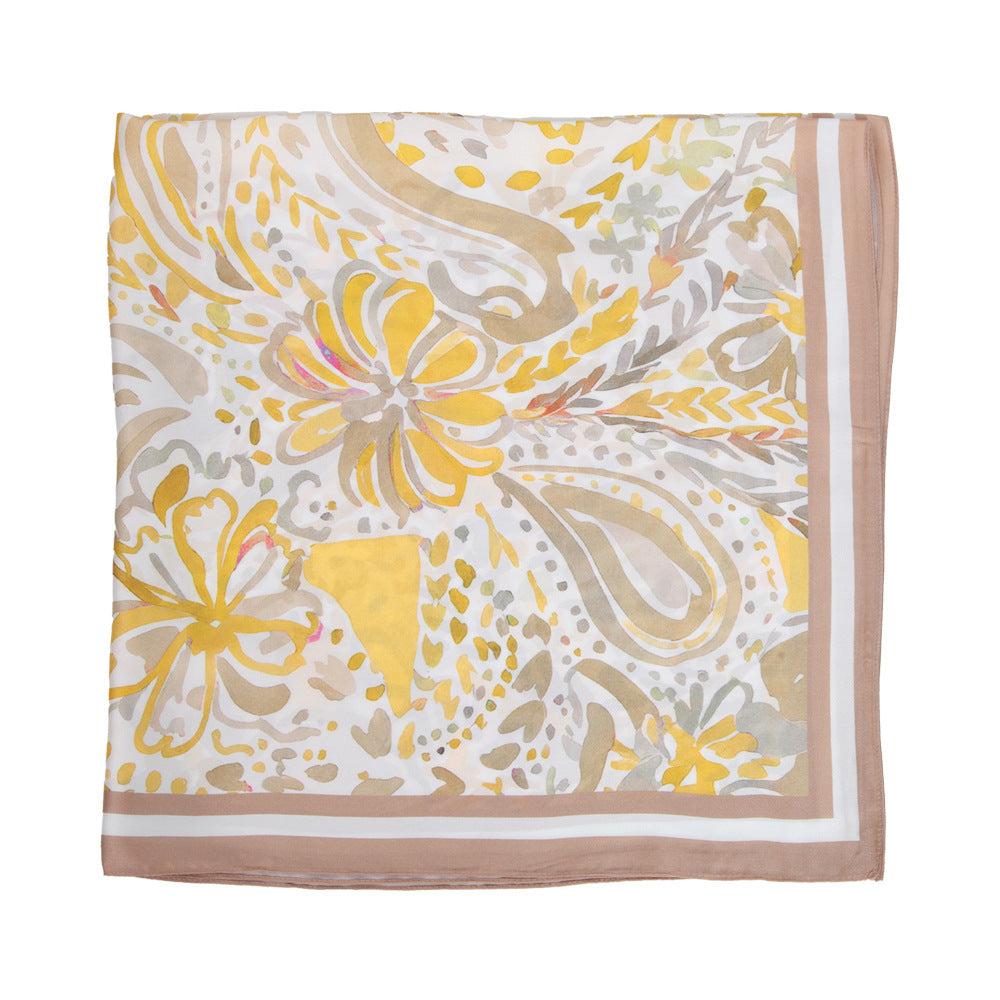 Cashew Print Silk Scarf - DippedShop Wholesale - #8899