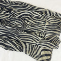 Retro Zebra Print Square Shape Silk Scarf 6W6NSI183