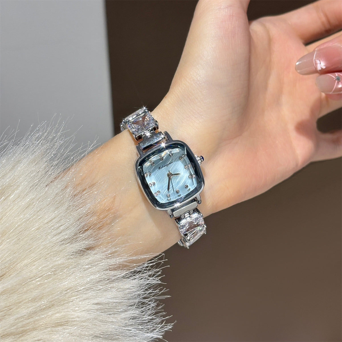 Square Crystal Quartz Watch - DippedShop Wholesale - #8243
