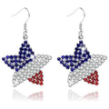 Trendy Sparkling Rhinestones Star Pendant Hook Earrings 8ZA6JER301L