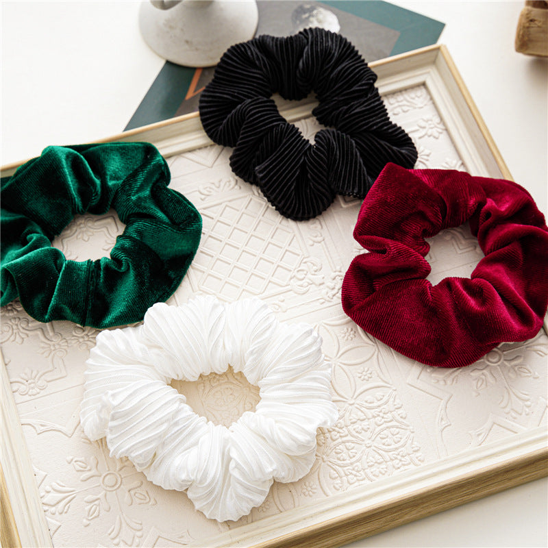 Simple Christmas Plaid Velvet Hair Scrunchie 6W6HSR438