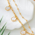 Trendy Gold Plated Four Leaf C - DippedShop Wholesale - #6307
