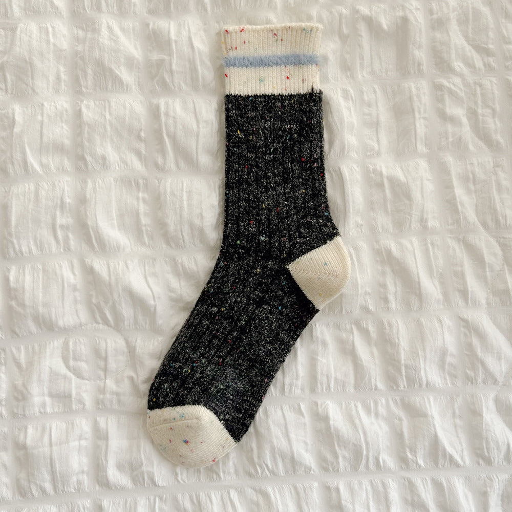 Striped Wool Blend Crew Socks - DippedShop Wholesale - #9299