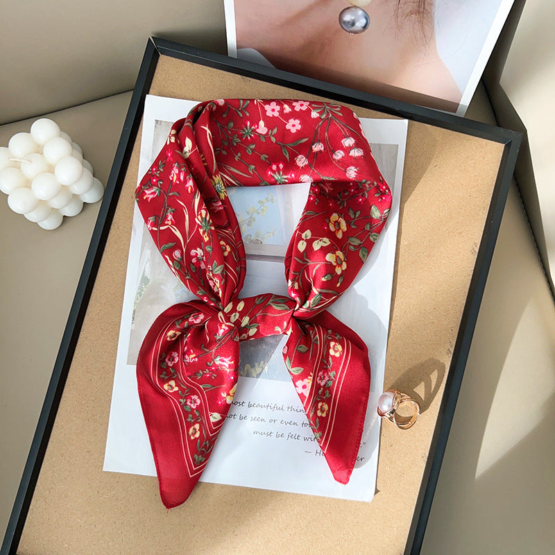 Fresh Floral Print Headscarf Square Scarf MK2BW6W6NSI07
