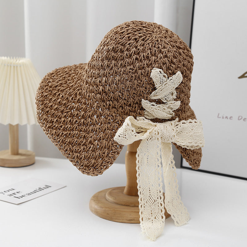 Lace Strap Straw Hat - DippedShop Wholesale - #3827
