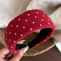 Heart Print Wide Headband - DippedShop Wholesale - #4771