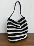 Casual Large Capacity Striped Bucket Tote Bag 6W10BBG2383