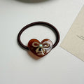 Stylish Love Heart Bowknot Rhinestones Hair Tie MK2BLW6W6HHT26
