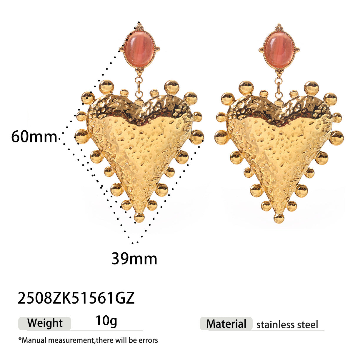 Boho Sacred Heart Beaded Necklace - DippedShop Wholesale - #6291