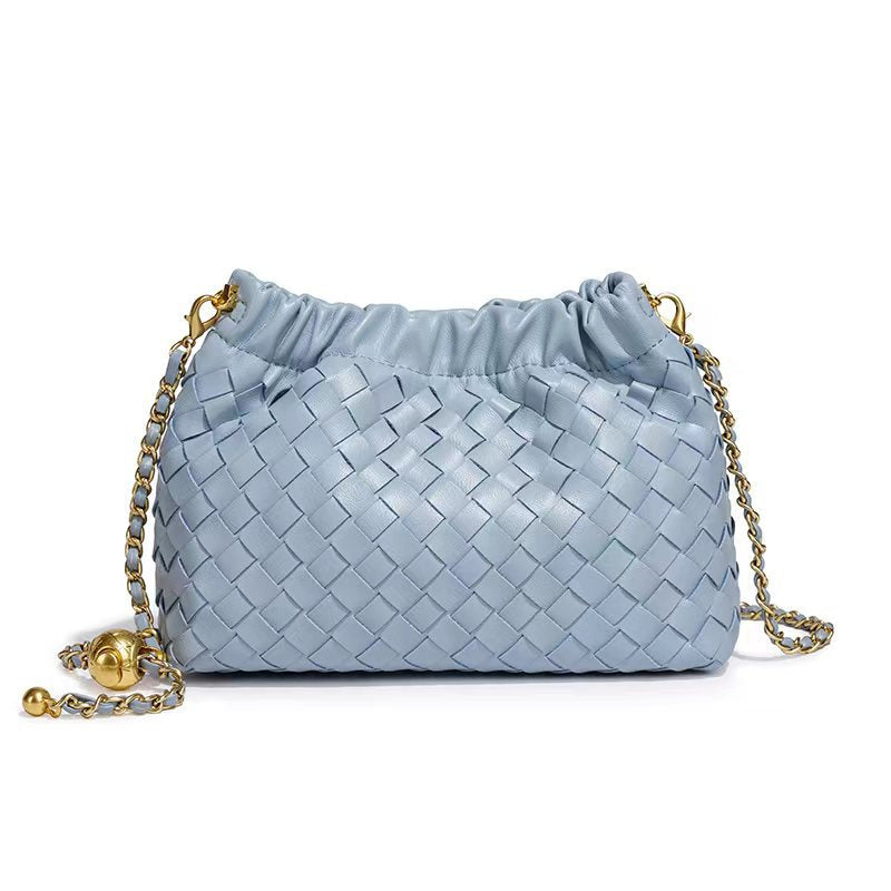 Fashion Woven Plaid Cloud Shoulder Bag 6W10BBG2419