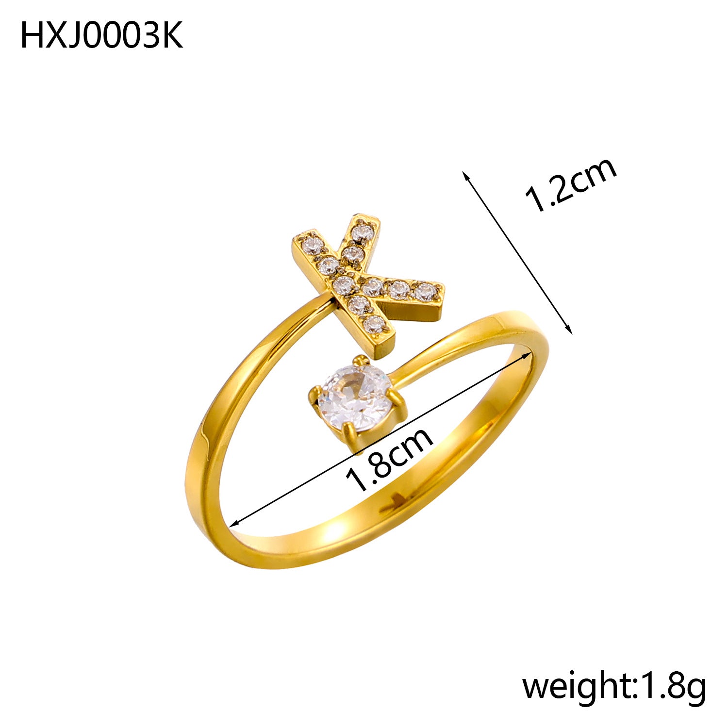 Simple Gold Plated Rhinestone - DippedShop Wholesale - #6179